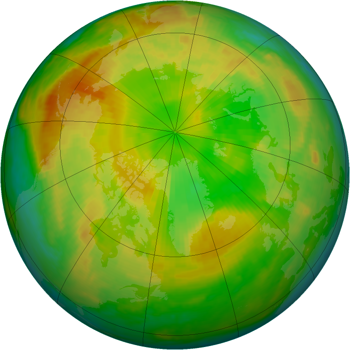Arctic ozone map for 22 May 2000